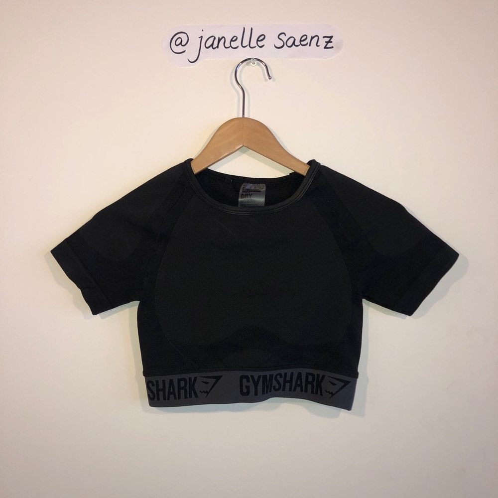 Gymshark | Flex Crop Top | Black Marl